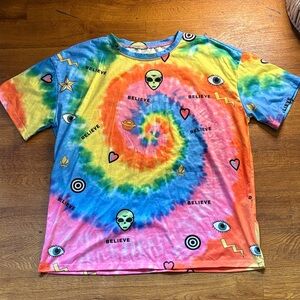 SHEIN Multicolor Women’s Tie-Dye Alien Tee